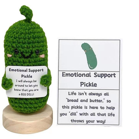 Handmade Emotional Support Pickled Cucumber Gift, Cute Crochet Christmas Pickle Knitting Doll Ornaments, Funny Reduce Pressure Pickle Toy