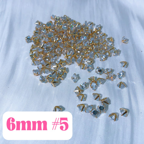 # FJ 6mm Zircon Spacers Charms For DIY Jewelry Accessories