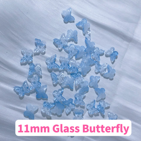 #11mm Glass Butterfly Charms For DIY Jewelry Accessories