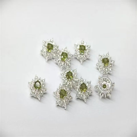 #E7 E8 E9 E10 E11 E12 E13 E14 E15 Zircon 11.5mm Snowflake Charms For DIY Jewelry Accessories