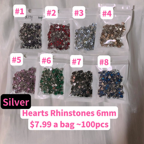 #Hearts 6mm Rhinstones Charms For DIY Jewelry Accessories